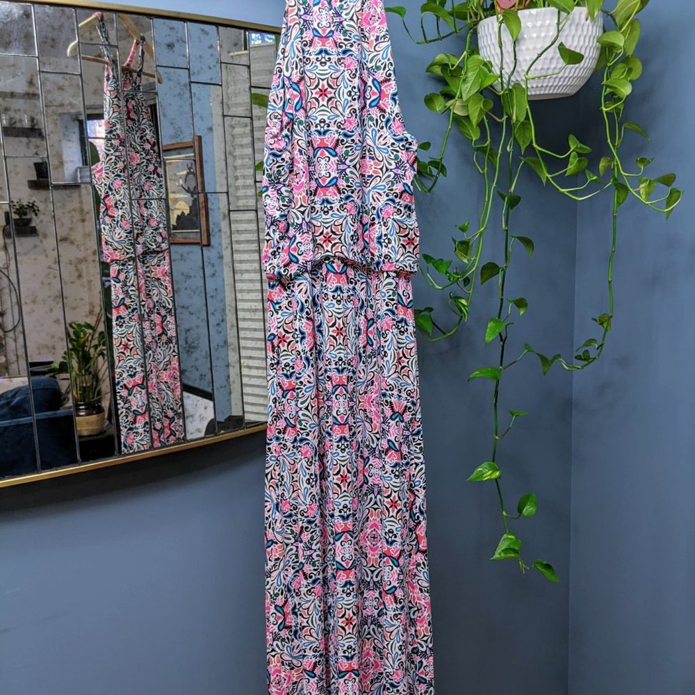 Cynthia Rowley Floral Pattern Maxi Dress with Pockets
